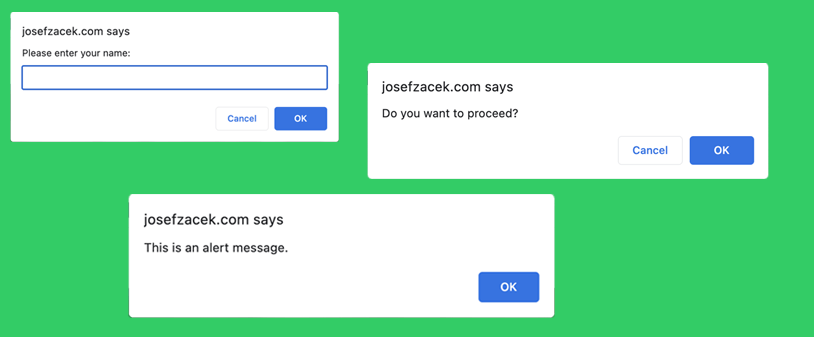 What's the difference between alert, confirm and prompt?